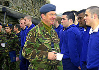 Air Chief Marshal meets with recruits at HMS Raleigh.