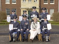 The Right Honourable the Baroness Dean of Thornton-le-Fylde with the passing out course.